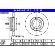 Bremsscheibe Skoda P. Fabia 1.0-2.0 99-14 Power Disc | 24.0318-0137.1