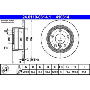 Bremsscheibe Bmw T. E87 04 | 24.0110-0314.1