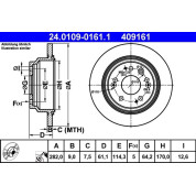 Bremsscheibe Honda T. Accord 2.0-2.4 03-08 Combi | 24.0109-0161.1