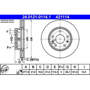 Bremsscheibe Land Rover P. Freelander 1.8-2.5 4X4 00-06 | 24.0121-0114.1