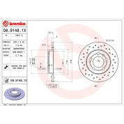 Bremsscheibe HA (Allrad) Xtra | AUDI A3,TT,VW Golf,SKODA 98 | 08.9148.1X