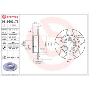 Bremsscheibe HA Brembo Max | AUDI A3 SEAT SKODA VW 04-13 | 08.9502.75