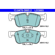 Bremsbelagsatz Bmw P. 1/2 1,5-2,0 10- Keramik | 13.0470-3865.2