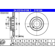 Bremsscheibe Vw P. Lupo/Polo 94-05 Power Disc | 24.0318-0106.1