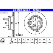 Bremsscheibe Bmw T. 3 2.0-3.0 05-13 | 24.0122-0236.1