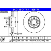 Bremsscheibe Vw S. A100/A4/A6/Passat 96-/A8 99 | 24.0125-0171.1