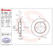 84 481 046 Bremsscheibe VA | MITSUBISHI Colt,SMART Forfour 04 | 09.9991.11