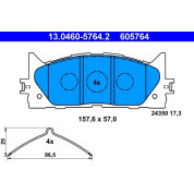 Bremsbelagsatz Toyota P. Camry 2.0-3.5 06 | 13.0460-5764.2