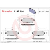 BREMBO Bremsklötze VA | TOYOTA Carmy, Corolla, RAV4 92-01 | P 83 034