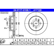 Bremsscheibe Suzuki P. Ignis 1.3-1.5 00 | 24.0117-0108.1