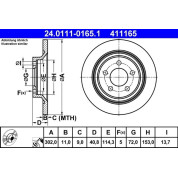 Bremsscheibe Mazda T. 5 1.8-2.0 05 | 24.0111-0165.1