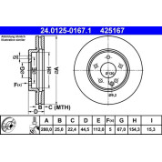 Bremsscheibe Db P. W169/W245 2.0 04-12 | 24.0125-0167.1