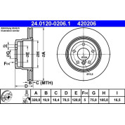 Bremsscheibe Bmw T. X5/X6 07 | 24.0120-0206.1