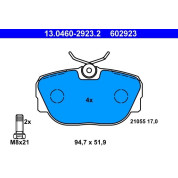 Bremsbelagsatz Db P. W201 1,8-2,6 82-93 | 13.0460-2923.2