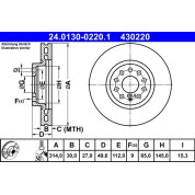 Bremsscheibe Vw P. Sharan/Tiguan 1.4-2.0 10 | 24.0130-0220.1