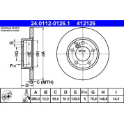 Bremsscheibe Bmw P. 3/Z3 (E36) 1,6-2,0 90-03 | 24.0112-0126.1