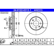 Bremsscheibe | 24.0122-0313.1