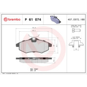 BREMBO Bremsklötze VA | CITROEN C2, C3 03 | P 61 074