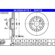 Bremsscheibe Opel P. Astra/Calibra/Kadett/Vectra 84-03 Power Disc | 24.0324-0115.1