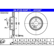 Bremsscheibe Mini P. Cooper 06-15 | 24.0122-0247.1