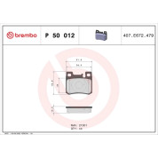 BREMBO Bremsklötze HA | MERCEDES C, E-Klasse 82-00 | P 50 012