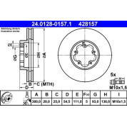 Bremsscheibe Ford P. Transit 2.2-3.2 Tdci 06-14 | 24.0128-0157.1