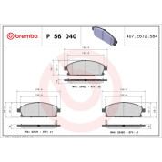 BREMBO Bremsklötze VA | NISSAN Pathfinder, X-Trail 95-13 | P 56 040