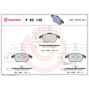 BREMBO Bremsklötze VA | AUDI,SEAT,SKODA,VW Golf VI | P 85 146