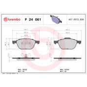 BREMBO Bremsklötze VA | FORD Focus MAZDA VOLVO 07 | P 24 061