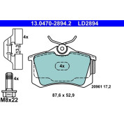 Bremsbelagsatz Audi T. A2/A3/Tt 1.4-1.9 Tdi 96-06 Keramik | 13.0470-2894.2