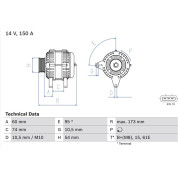 Lichtmaschine | BMW,LAND ROVER | 0 986 045 031