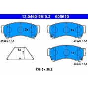 Bremsbelagsatz Mazda S. 6 1,8-2,5 07-13 | 13.0460-5610.2