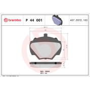 BREMBO Bremsklötze HA | LAND ROVER | P 44 001