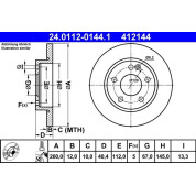 Bremsscheibe Db P. W168 97-04 | 24.0112-0144.1