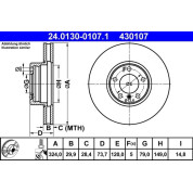 Bremsscheibe Bmw S. E39 96-04 | 24.0130-0107.1