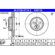 Bremsscheibe | 24.0136-0119.2