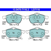 Bremsbelagsatz Opel P. Astra G/Zafira 1,6-2,2 98-05 Keramik | 13.0470-7116.2