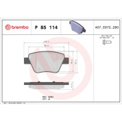 BREMBO Bremsklötze HA | AUDI A3 SEAT SKODA VW 04-18 | P 85 114