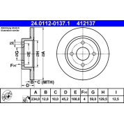 Bremsscheibe Nissan P. Micra 1.0-1.4/1.5D 92-03 | 24.0112-0137.1