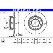 Bremsscheibe Land Rover T. Defender 2.2-3.9 4X4 90-16 | 24.0114-0115.1