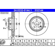 Bremsscheibe | 24.0332-0144.1