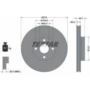 Bremsscheibe Toyota P. Corolla 02- 2.0D4D | 92126003