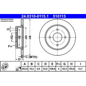 Bremsscheibe Ford T. Focus 98-04 Power Disc | 24.0310-0115.1