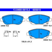 Bremsbelagsatz Toyota P. Avensis 2.2 D-4D 08-10 | 13.0460-5615.2