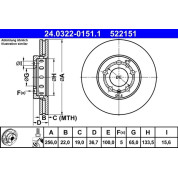 Bremsscheibe Skoda P. Fabia/Octavia/Rapid/Roomster 96- Power Disc | 24.0322-0151.1