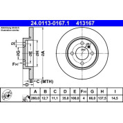 Bremsscheibe Bmw S. 3 1.6-1.8 82-91 | 24.0113-0167.1