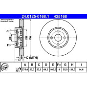 Bremsscheibe Toyota P. Corolla 2.0 D-4D 02-07 | 24.0125-0168.1