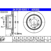 Bremsscheibe Kia T. Sorento 2.4-3.5 02 | 24.0120-0202.1