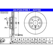 Bremsscheibe Opel P. Combo/Corsa/Tigra 1.3-1.7 D 00 | 24.0124-0166.1