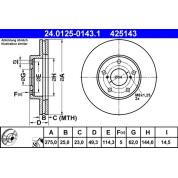 Bremsscheibe Toyota P. Rav4 1.8-2.4 4Wd 00-05 | 24.0125-0143.1